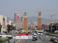 Barcelona, Venezianische Türme, Ausgang des Geländes der internationalen Ausstellung von 1929