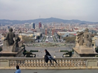 Barcelona, Blick vom Nationalmuseum von Katalonien auf die Stadt