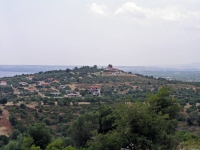 Gerakini, Hotel Glavas Inn, Landschaft hinter dem Hotel