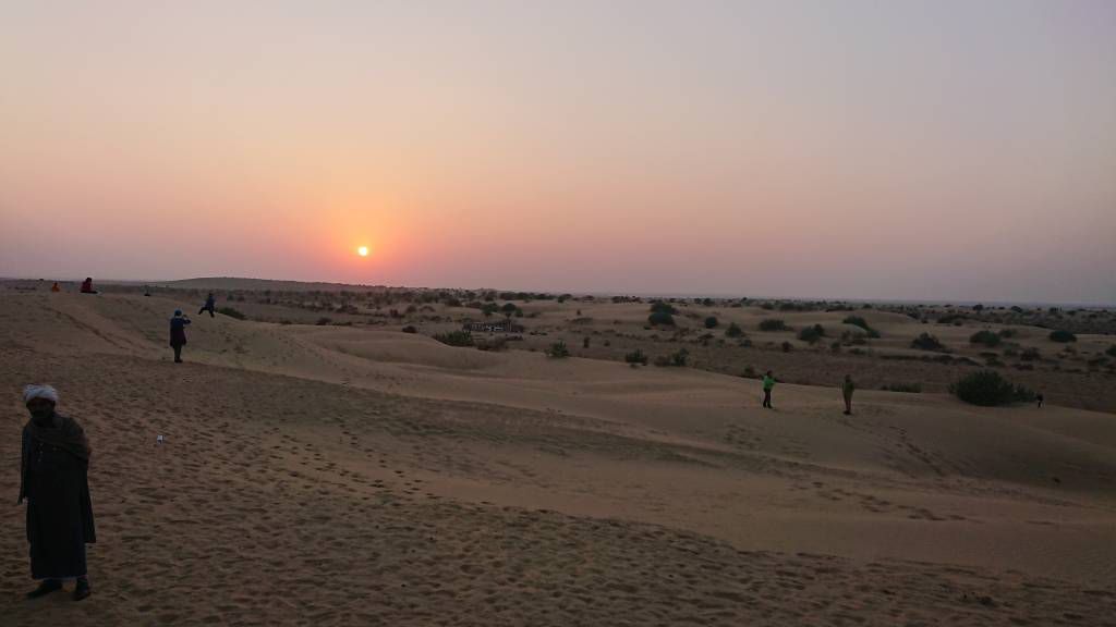 Jaisalmer, Sonnenuntergang in den Sanddünen