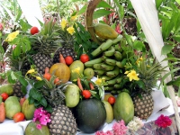 Obstbuffet im Garten das Bahari Beach Hotel