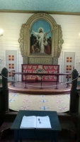 Geiranger, Holzkirche, Altar