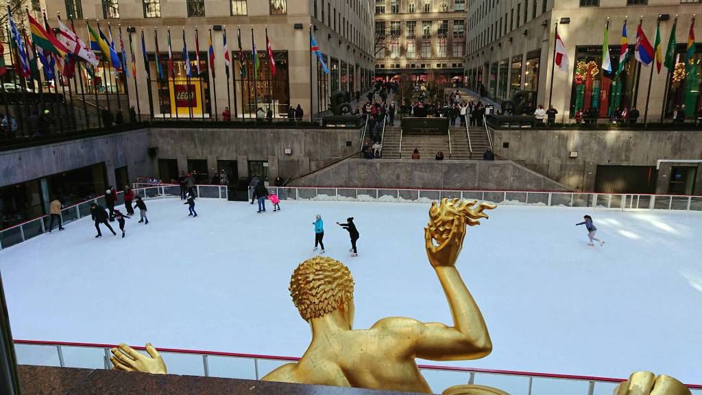 New York, Rockefeller Center, Eisbahn