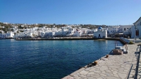 Mykonos, Mykonos Stadt, Gebäude am Hafen