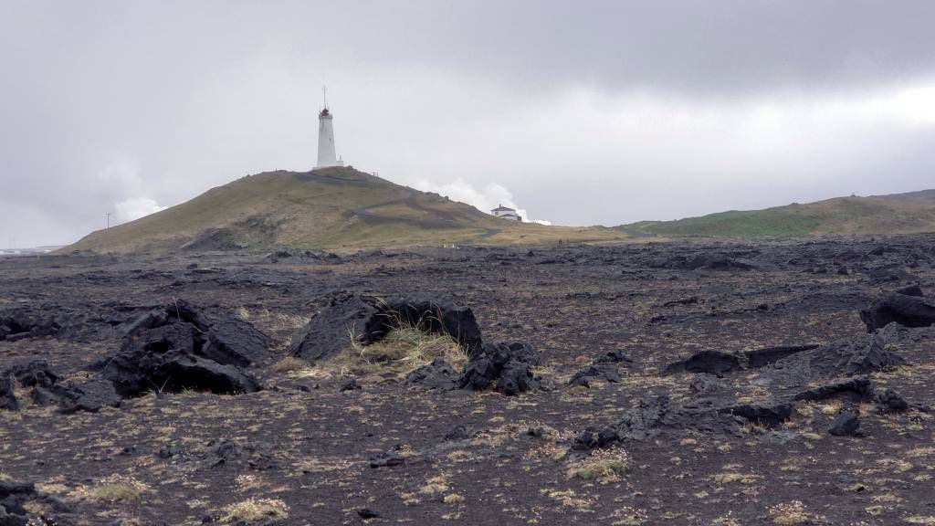 Island, Hafnir, Leuchtturm von Reykjanes