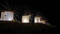 Mykonos, Stadtansichten bei Nacht