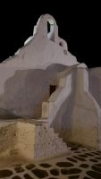 Mykonos, Stadtansichten bei Nacht
