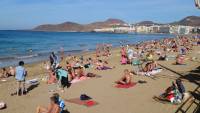 Gran Canaria, Strand an Weihnachten