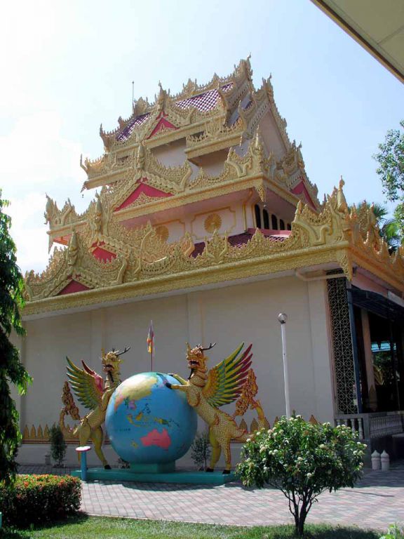 Gebäude im Dhammikarama Burmese Temple, einem birmanischen buddhistischem Tempel