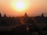 Nyaung U, Bagan, Sonnenuntergang auf der Shwesandaw Pagode