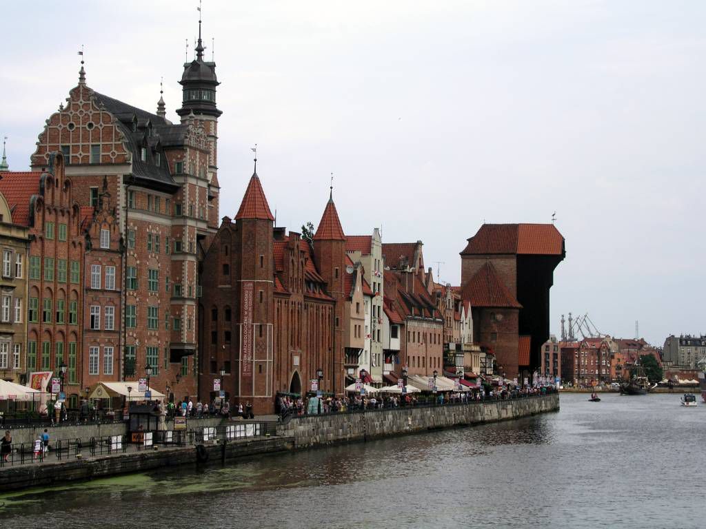Danzig, Gdańsk, Mottlau mit Krantor