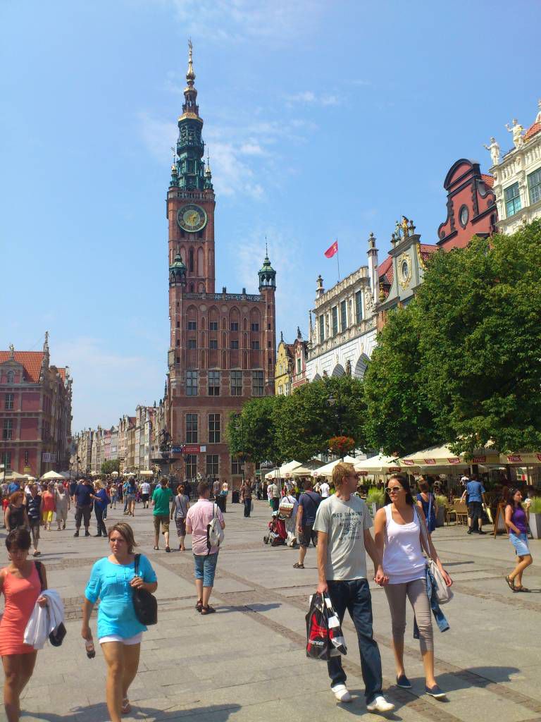 Danzig, Gdańsk, Langer Markt mit Rathaus