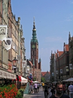 Danzig, Gdańsk, Lange Gasse mit Rathaus