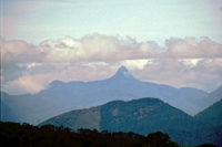 Im jetzigen Nationalpark Horton Plains, Blick auf den Adam's Peak