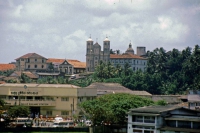 Galle, Blick vom Holländischen Fort in Richtung Bahnhof und St. Mary's Kathedrale