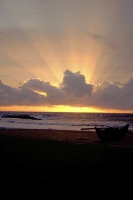kurz vor Hikkaduwa, Sonnenuntergang am Strand