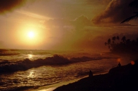 Hikkaduwa, Sonnenuntergang am Strand