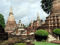 Chedis im Wat Mahathat in Sukhothai