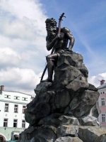 Trautenau, Marktplatz mit Rübezahlbrunnen