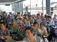 Mekong Delta, warten auf die Fähre nach Can Tho
