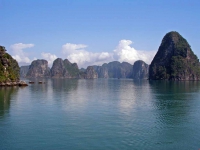 Felsformationen in der Halong Bucht