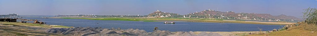 Mandalay, Panoramablick über den Ayeyarwady Fluss in Richtung Sagaing