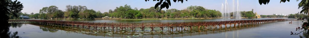 Yangon, Panoramablick über den Kandawgyi See