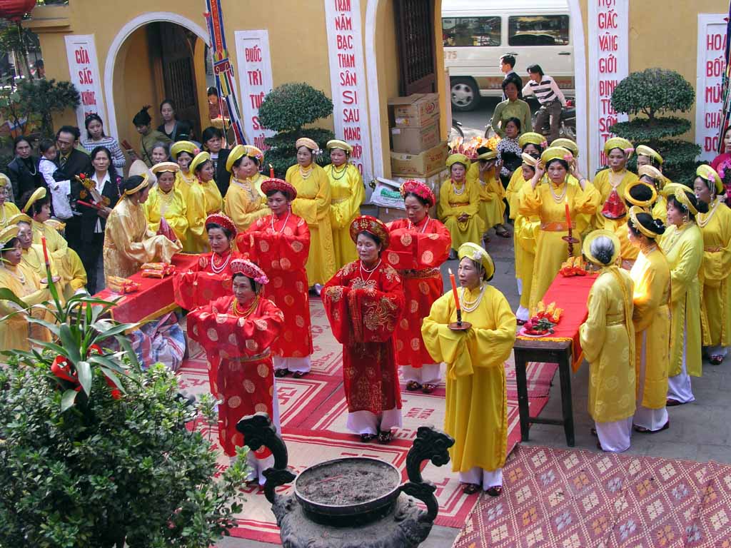 Hanoi, Quan Su Pagode, Feiern zum Neujahrsfest
