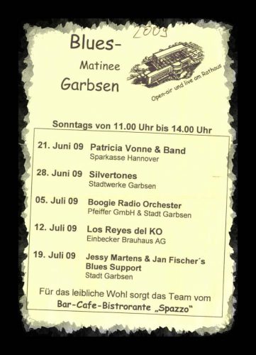 Programm der Bluesmatinee Garbsen 2009